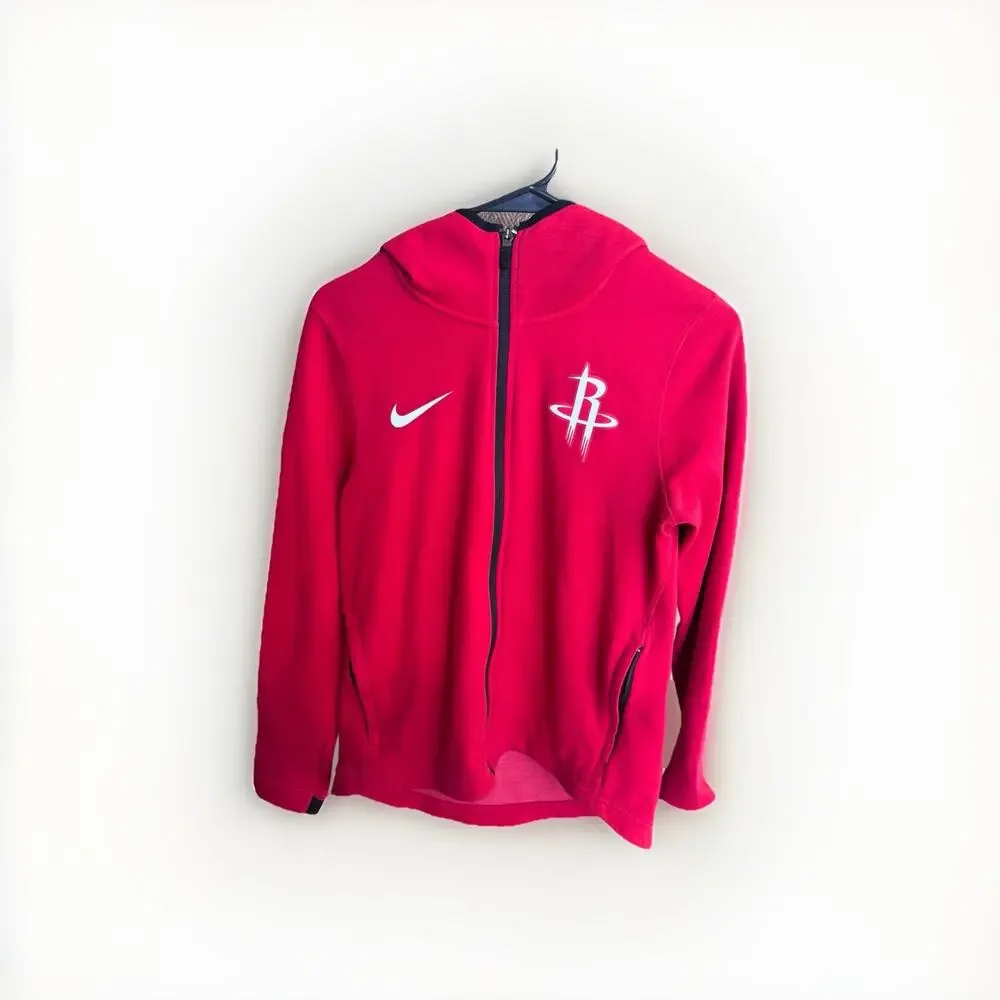 Nike NBA Houston Rockets Showtime Hoodie Dri-Fit Red Full Zip M Size Authentic